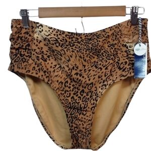 Sonnet Shores Animal Print High-rise Full Coverage Bikini Bottom Size 12 NWT